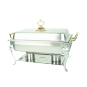 Thunder Group SLRCF8533 Full Size Deluxe Chafer w/ Brass Handle | 8 Qt.