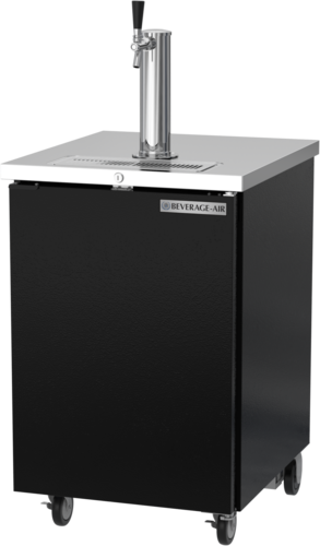 Beverage Air DD24HC-1-B 24" Black Single Tap Draft Beer Cooler | (1) 1/2 Keg