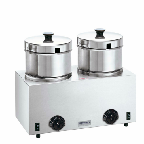 Server 81200 Twin 5 qt. Countertop Soup Warmer / Rethermalizer | 1000 Watt