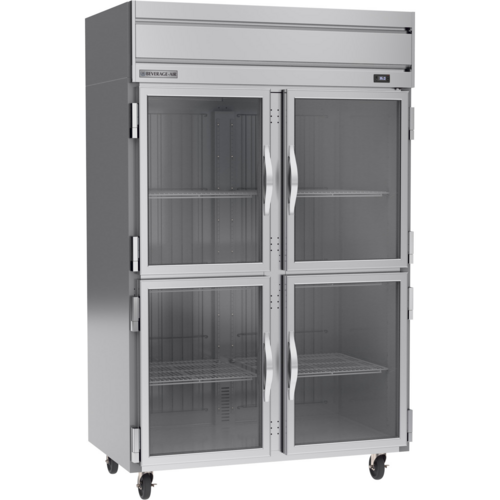 Beverage Air HR2HC-1HG 52" 4 Glass Half Door Top Mount Reach In Refrigerator | 46.88 Cu. Ft.