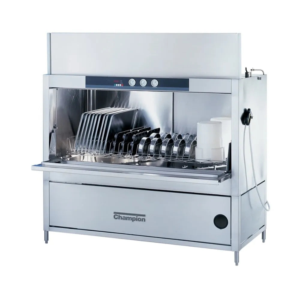 Champion PP-36 Front Loading 28-1/2" Split Door Warewasher | 36 pan capacity