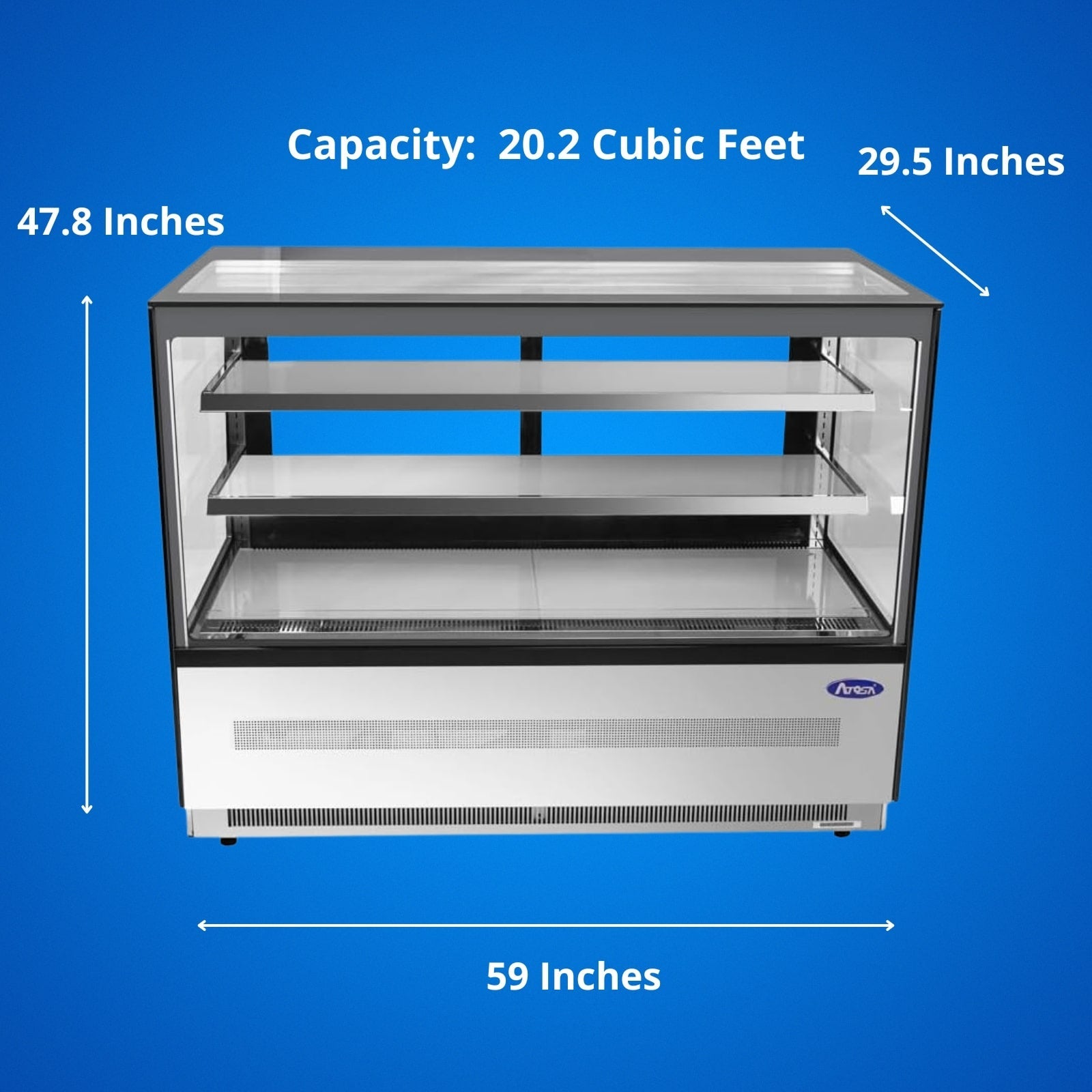 Atosa RDCS-60 59" Square Refrigerated Display Case | 20.2 Cu. Ft.