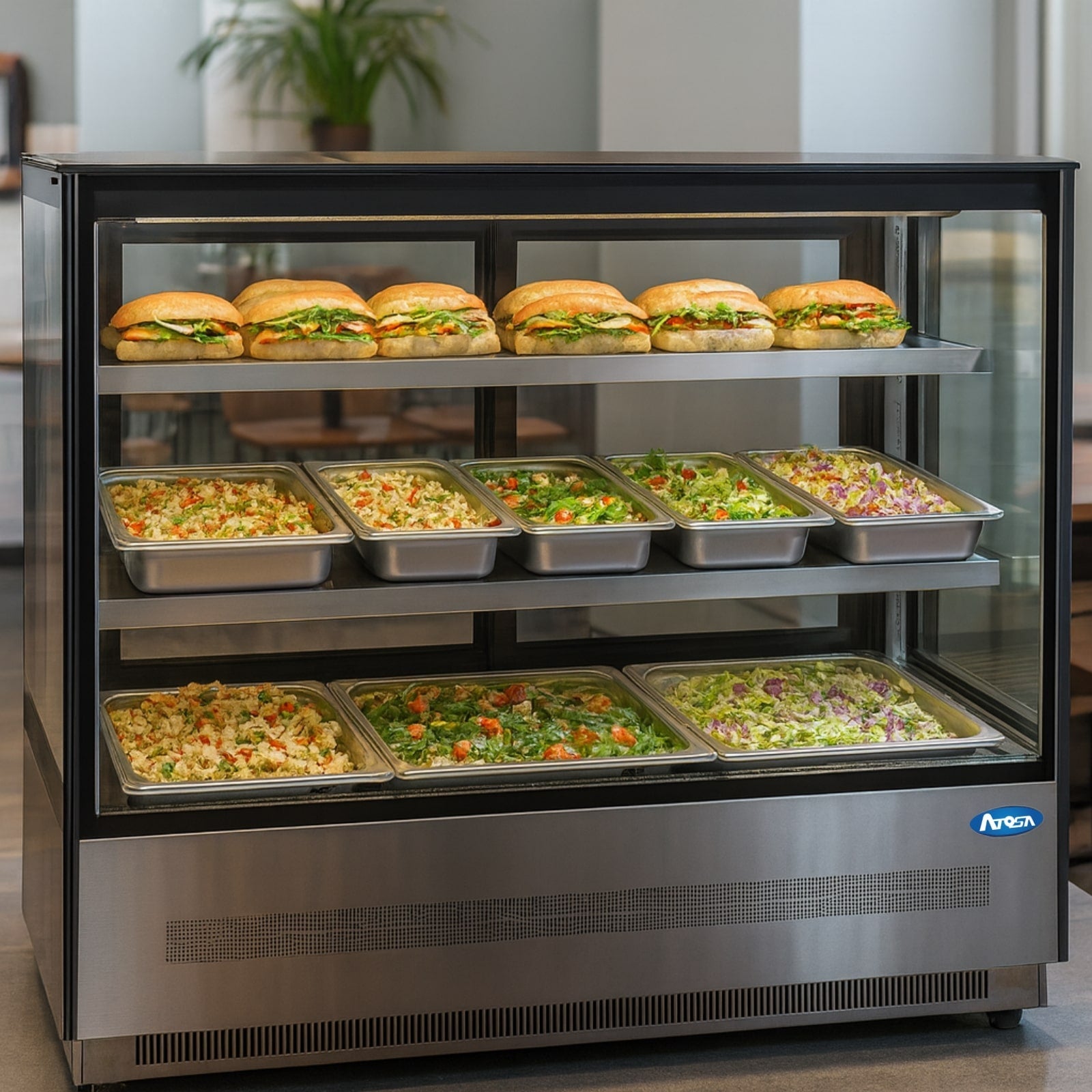Atosa RDCS-60 59" Square Refrigerated Display Case | 20.2 Cu. Ft.