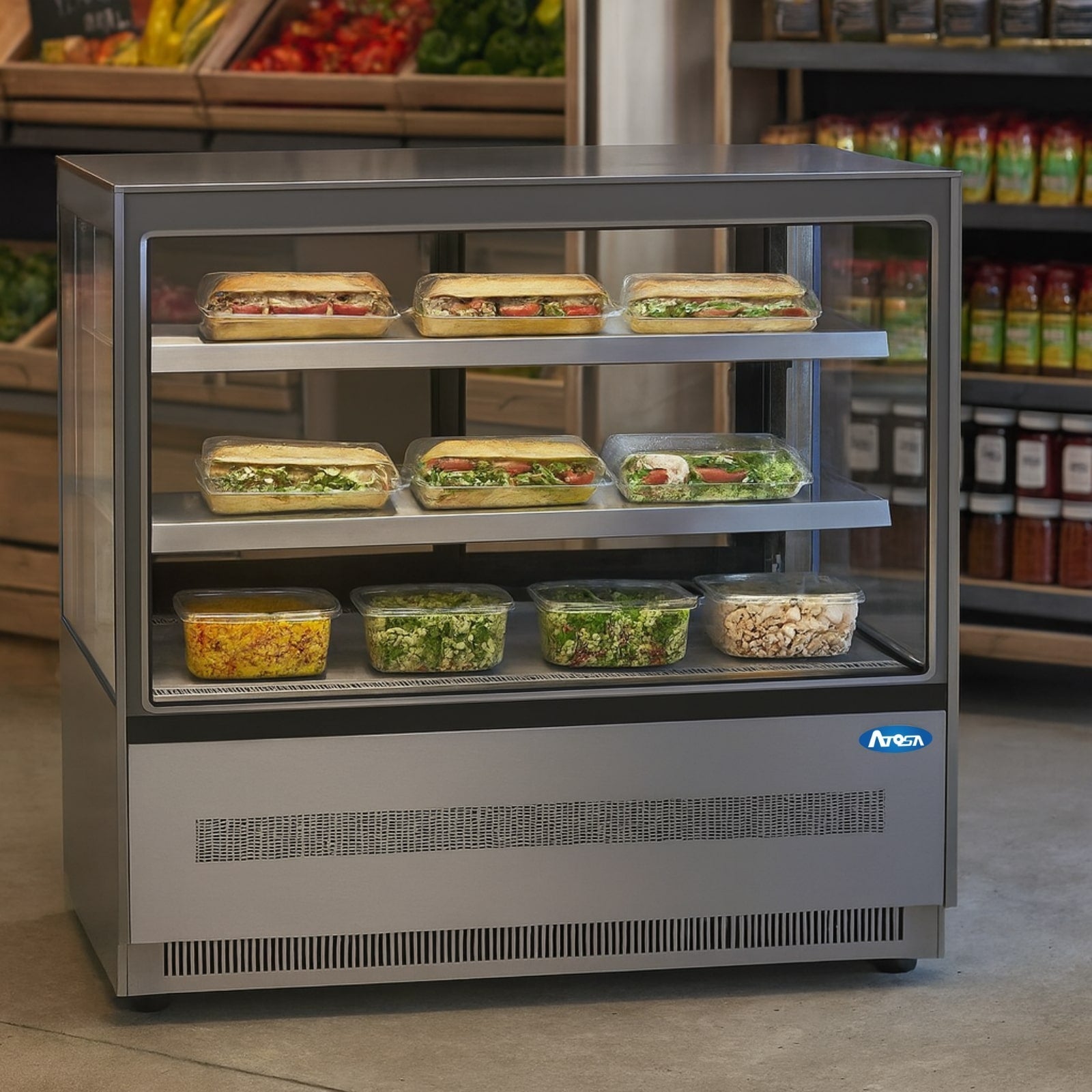 Atosa RDCS-60 59" Square Refrigerated Display Case | 20.2 Cu. Ft.