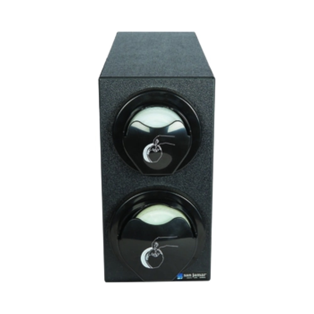 San Jamar L2912BK Countertop Black Lid Dispenser (Closeout)