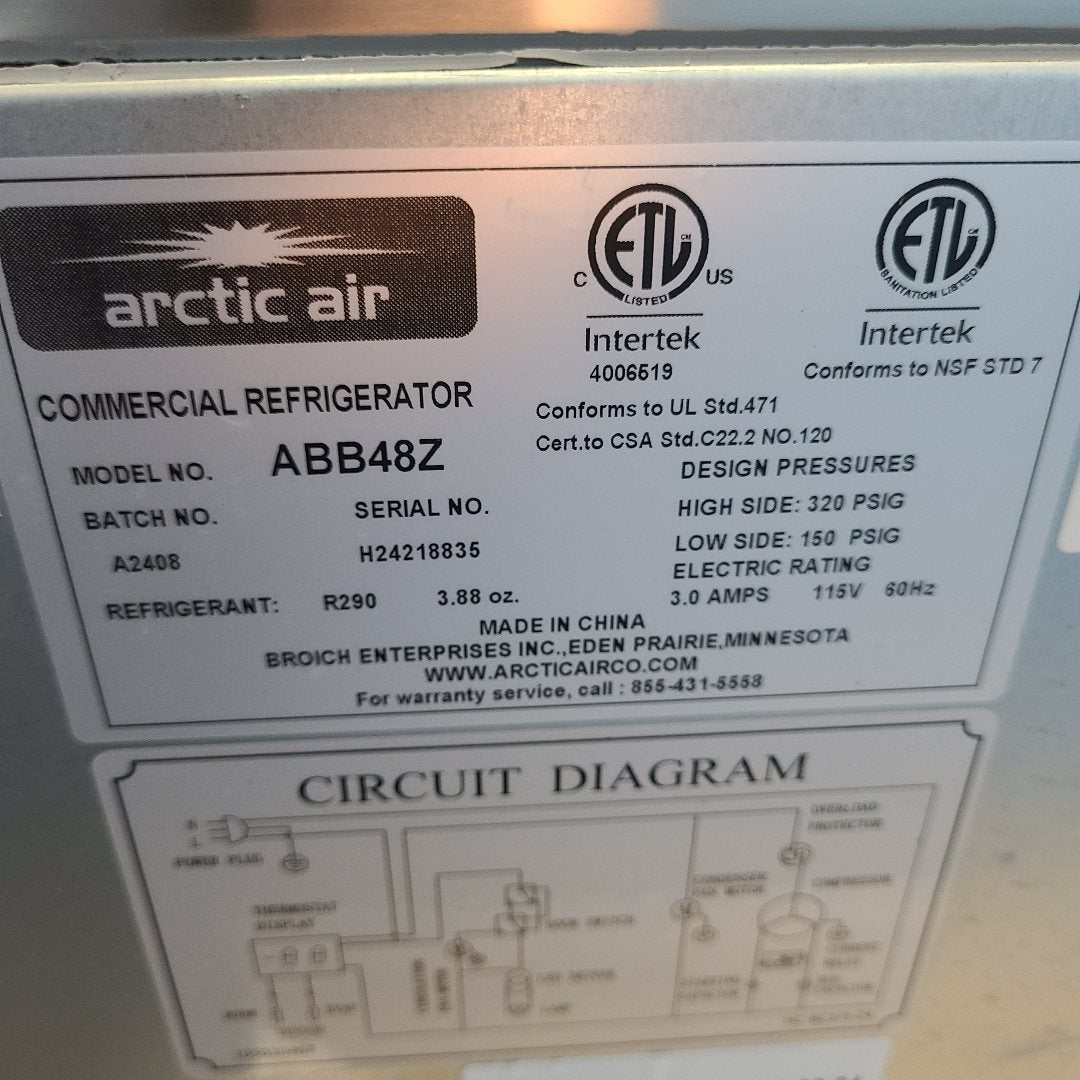 Arctic Air ABB48 49" 2 Door Back Bar Refrigerator (Scratch & Dent 8835)