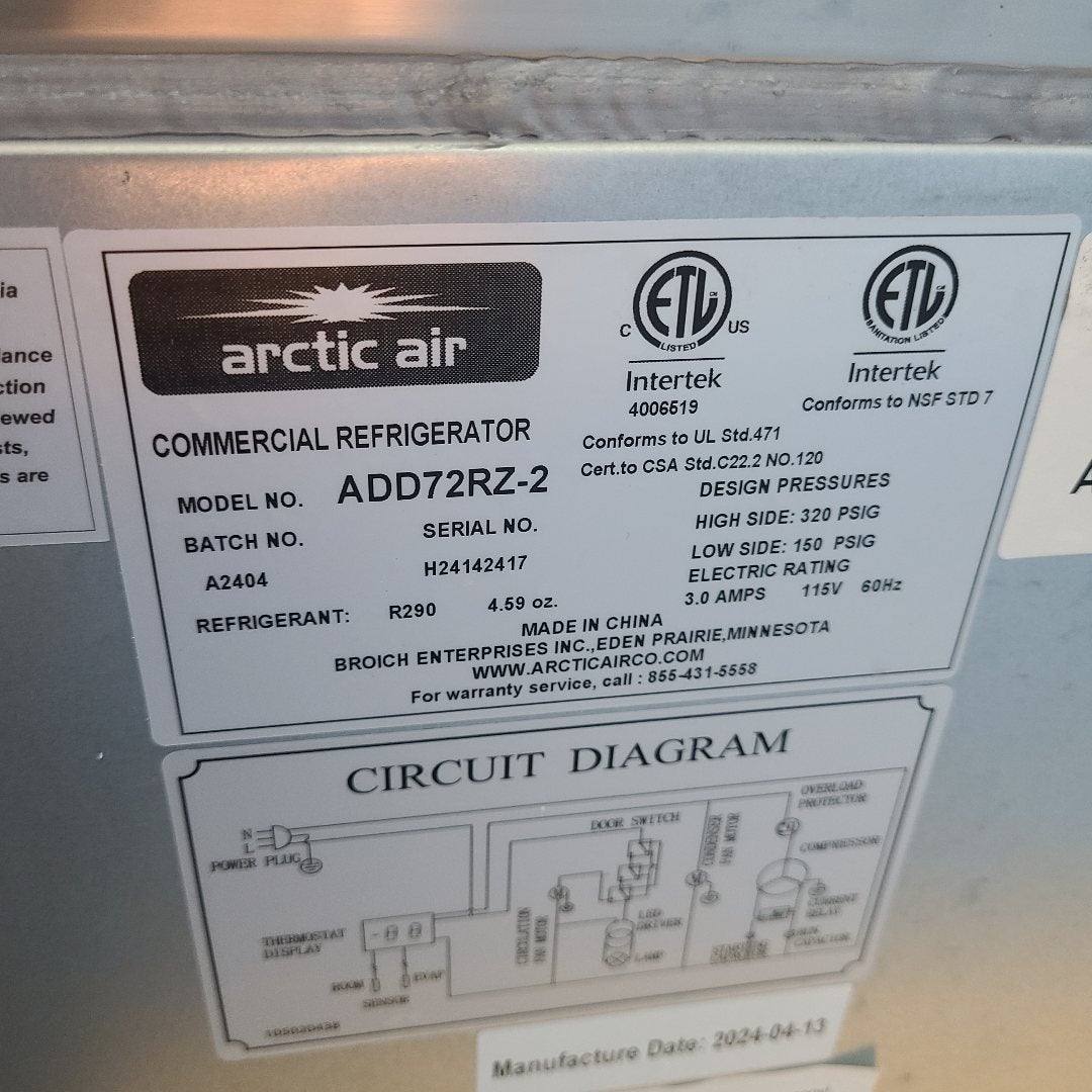 Arctic Air ADD72R-2 73" Kegerator Direct Draw Beer Cooler (Scratch & Dent 2417)