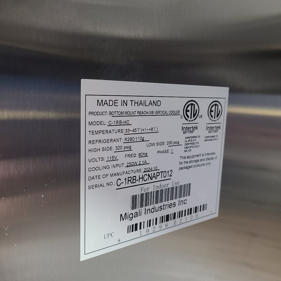 Migali C-1R-HC 28" 1 Door Reach-In Refrigerator (Scratch & Dent T012)