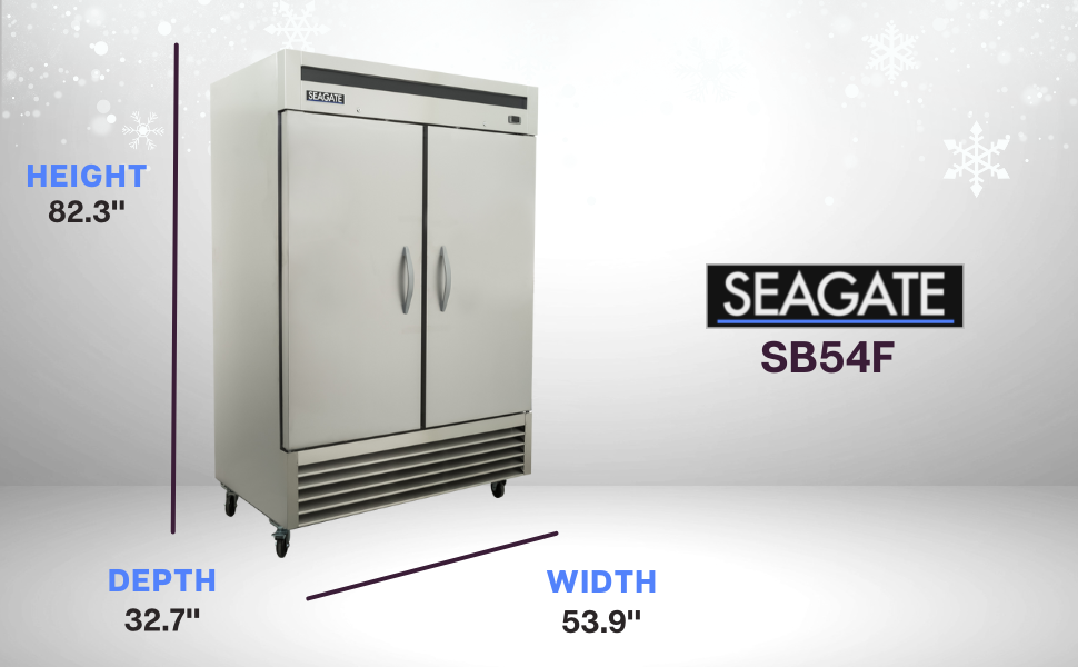 SEAGATE SB54F 2 Door Bottom Mount Reach-In Freezer | 49 Cu. Ft.
