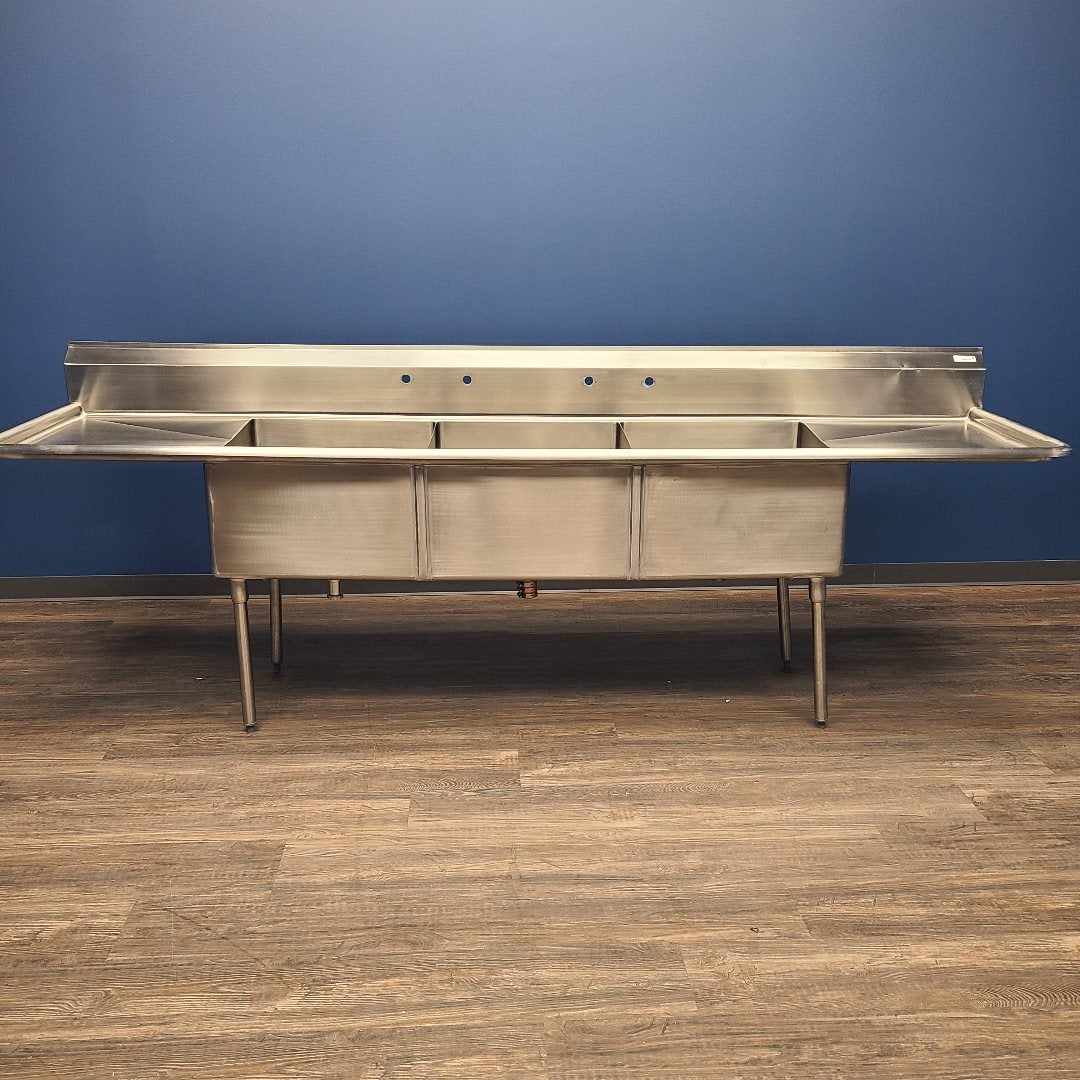 BK Resources BKS-3-24-14-24T 3 Compartment Sink w/ Drainboards (Scratch & Dent 3)