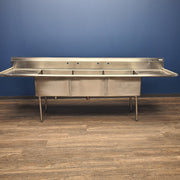 BK Resources BKS-3-24-14-24T 3 Compartment Sink w/ Drainboards (Scratch & Dent 3)