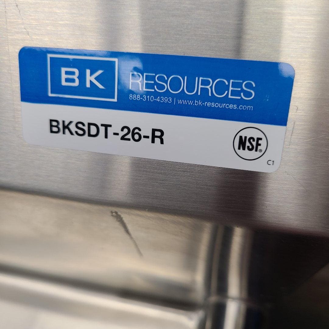 BK Resources BKSDT-26-R-SS 26" Soiled Right Side Dish Table (Scratch & Dent 1)
