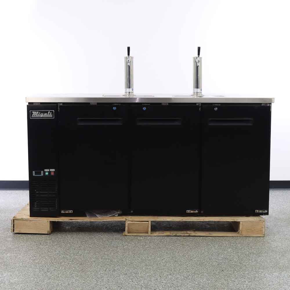 Migali C-DD72-3-HC 3 Door Stainless Steel Draft Beer Cooler (Scratch & Dent 1887)