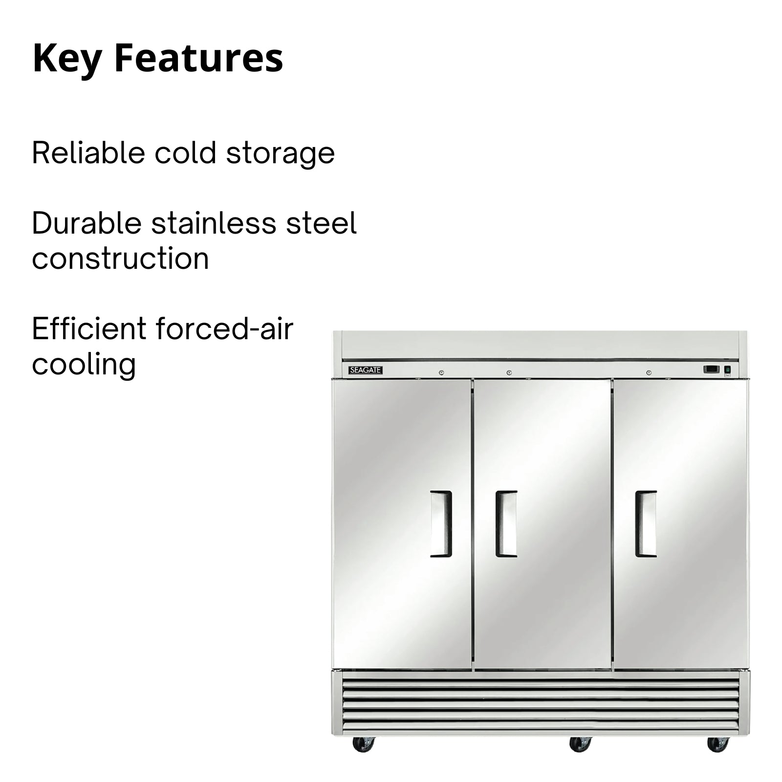 SEAGATE Commercial Products S3R Refrigerator, Reach-In