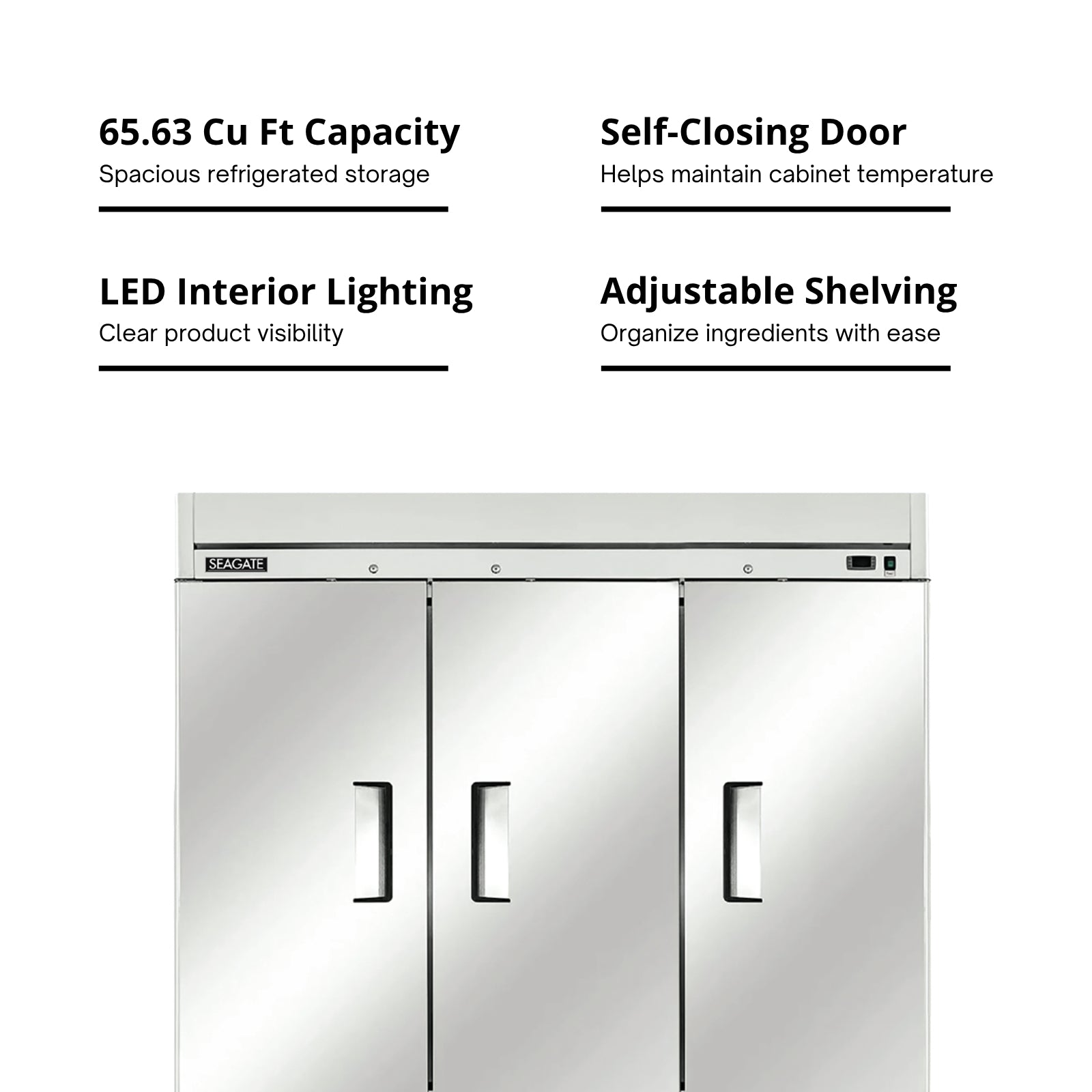 SEAGATE Commercial Products S3R Refrigerator, Reach-In