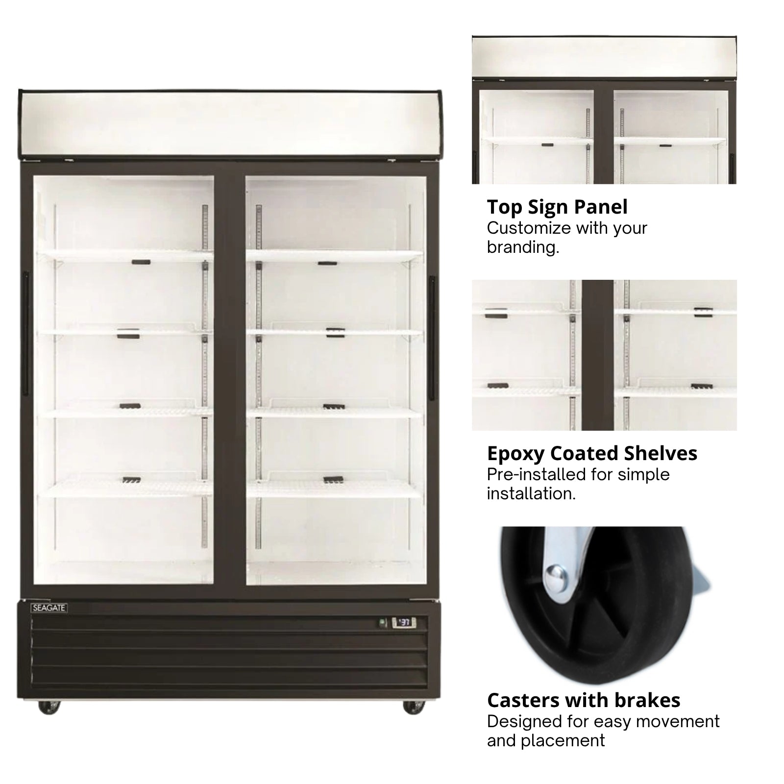 SEAGATE Commercial Products S45GDM-S Refrigerator, Merchandiser