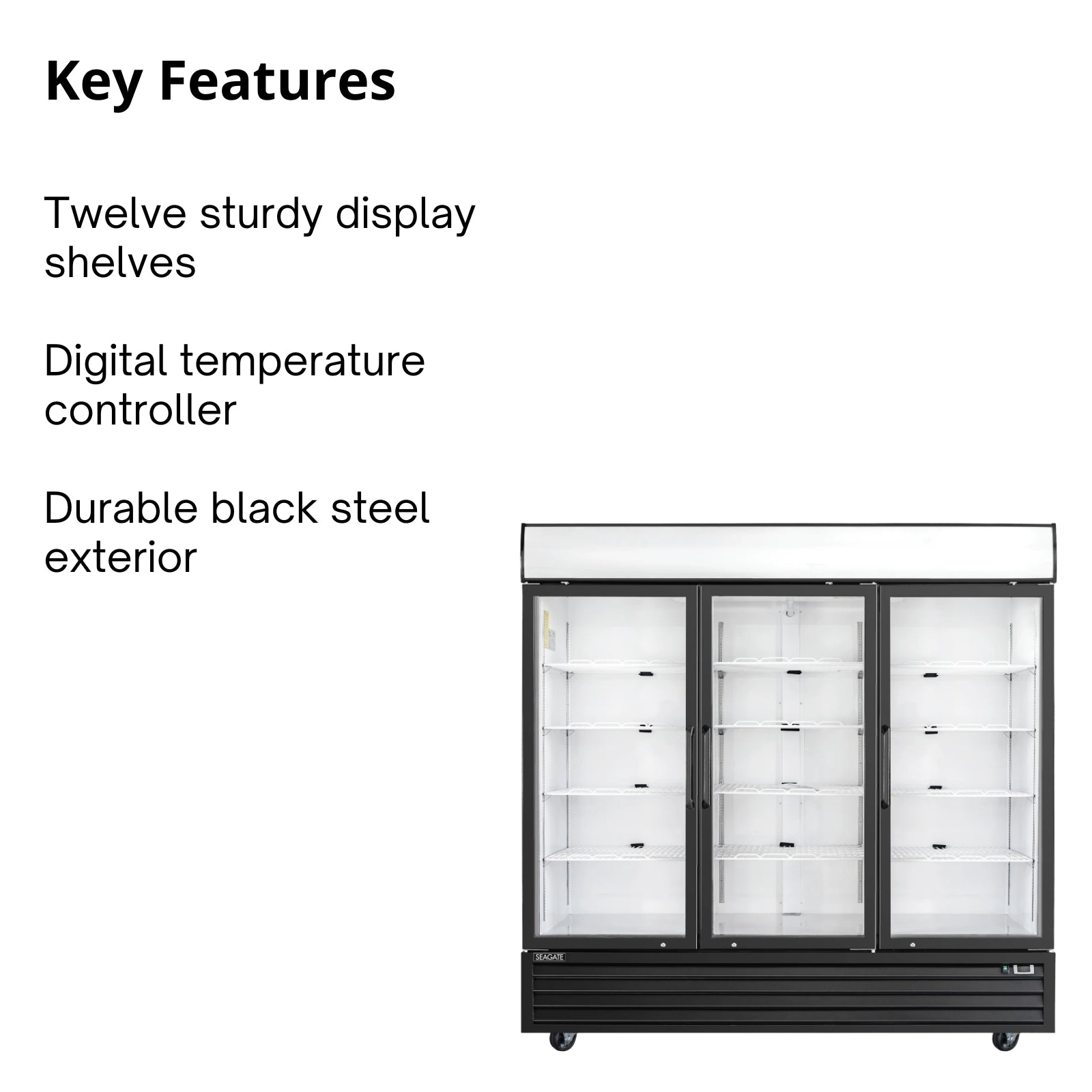 SEAGATE Commercial Products S70GDM Refrigerator, Merchandiser