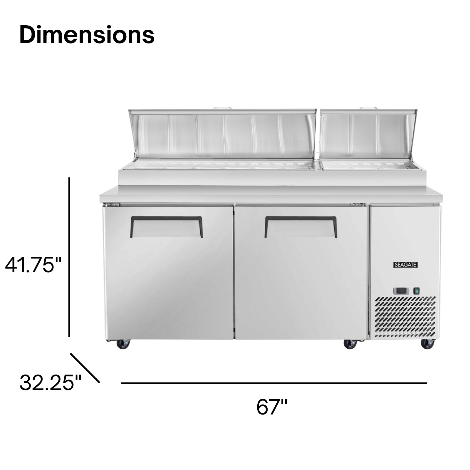 SEAGATE Commercial Products SP67 Pizza Prep Table