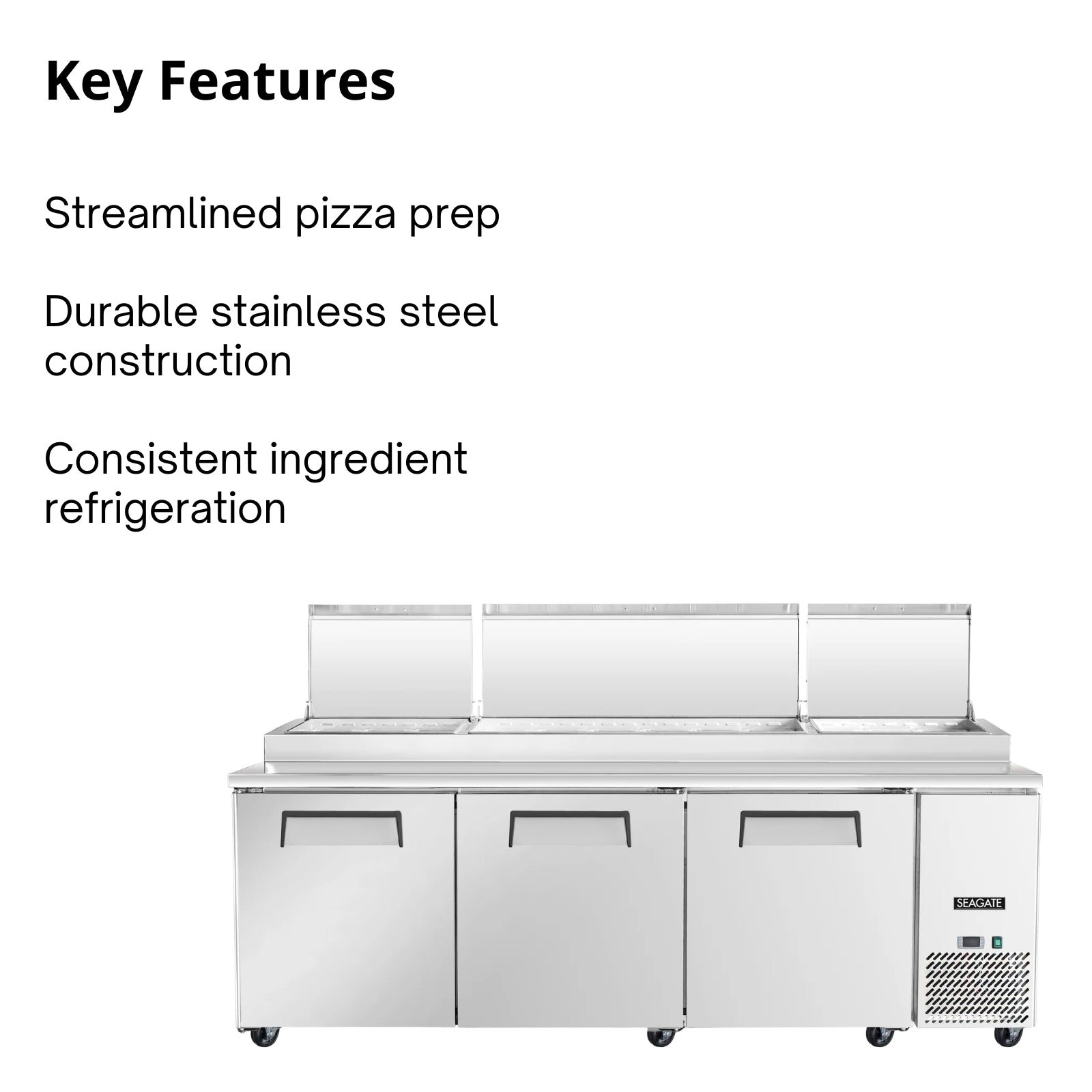 SEAGATE Commercial Products SP93 Refrigerated Counter, Pizza Prep Table