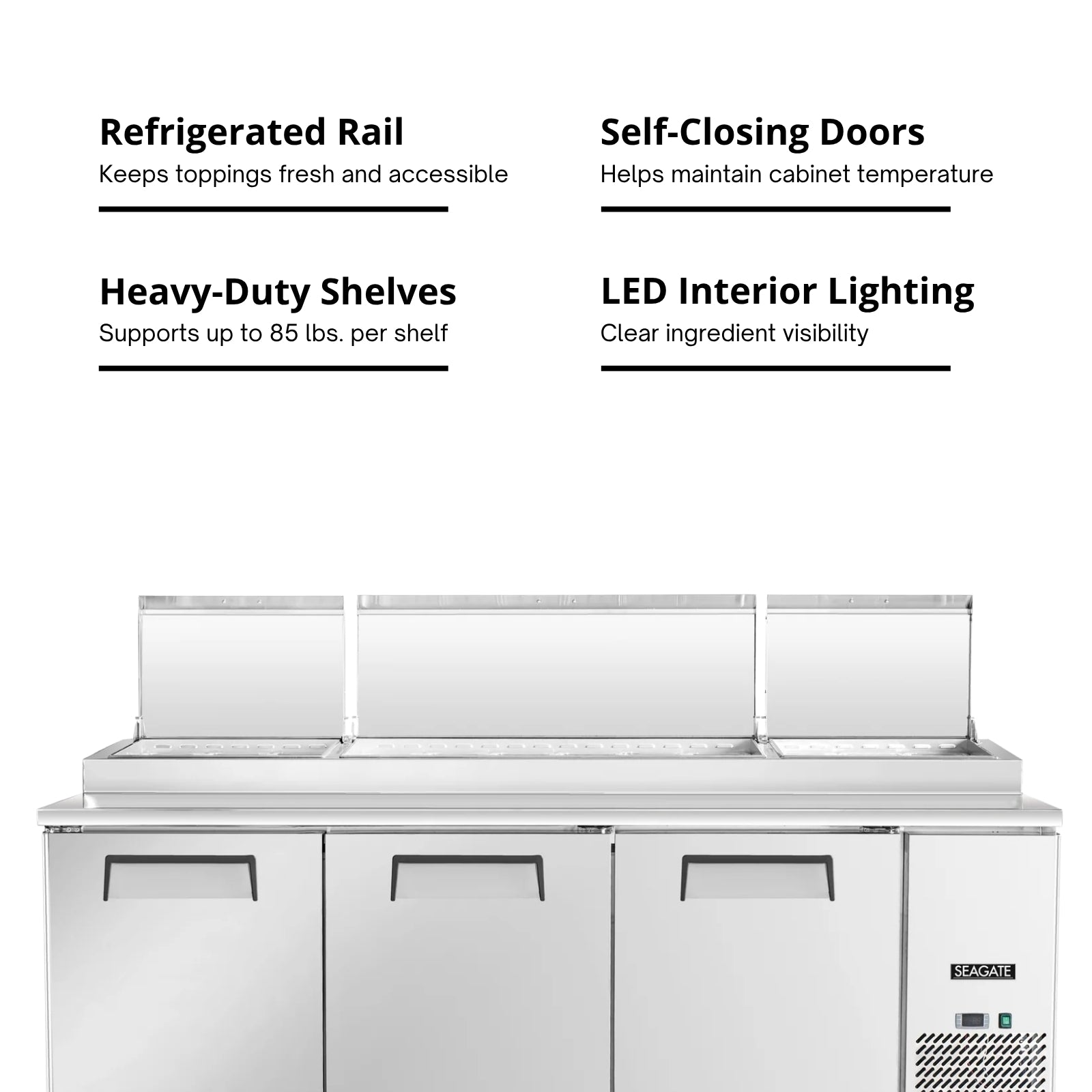 SEAGATE Commercial Products SP93 Refrigerated Counter, Pizza Prep Table