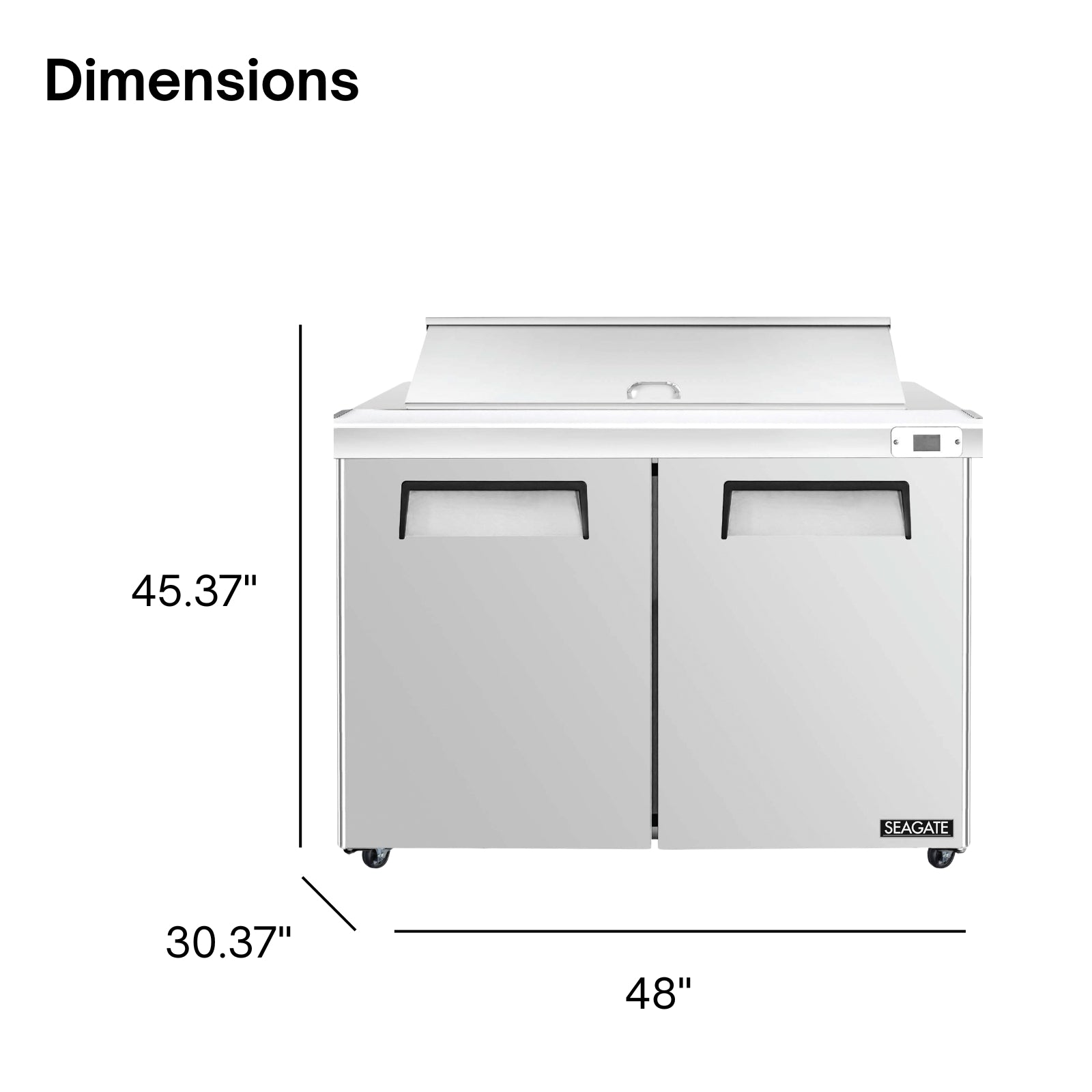 SEAGATE Commercial Products SSP48-12 Refrigerated Counter, Sandwich / Salad Unit