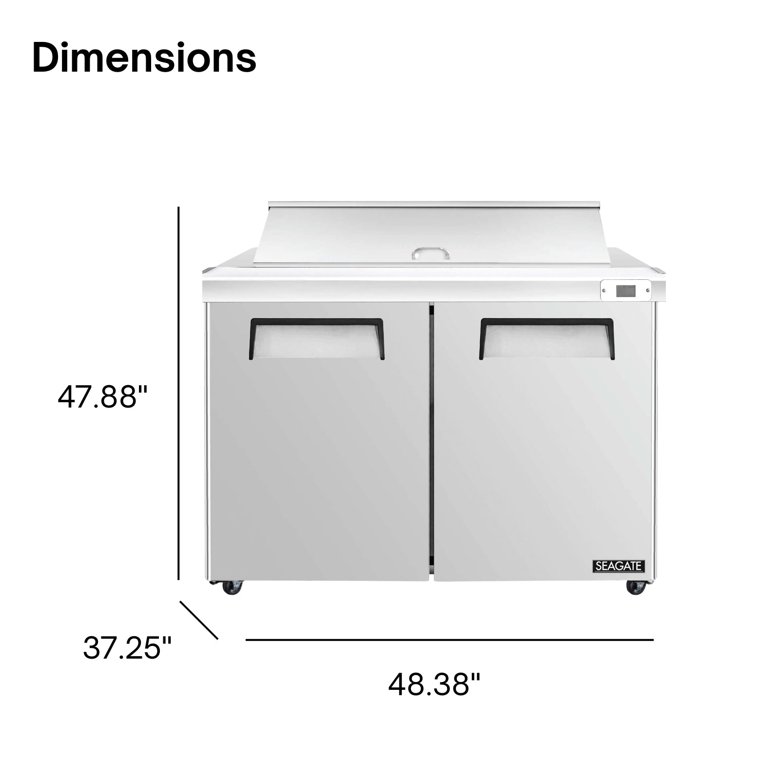 SEAGATE Commercial Products SSP48-18M Refrigerated Counter, Mega Top Sandwich / Salad Unit