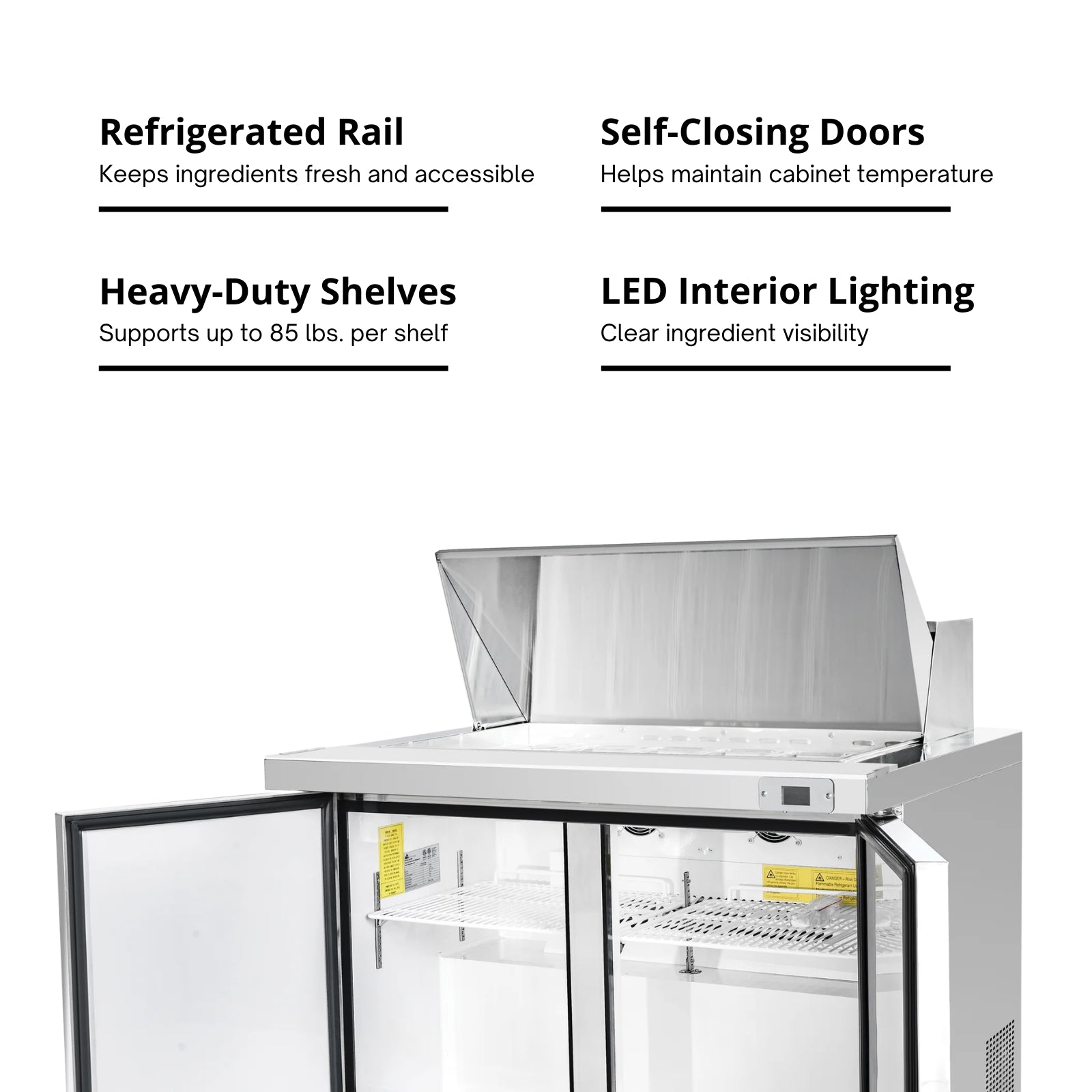 SEAGATE Commercial Products SSP48-18M Refrigerated Counter, Mega Top Sandwich / Salad Unit