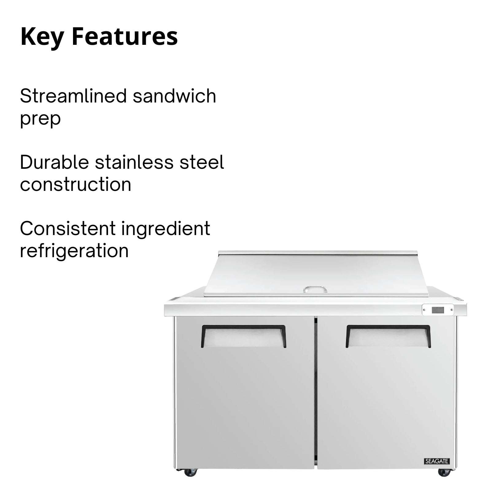 SEAGATE Commercial Products SSP60-24M Refrigerated Counter, Mega Top Sandwich / Salad Unit