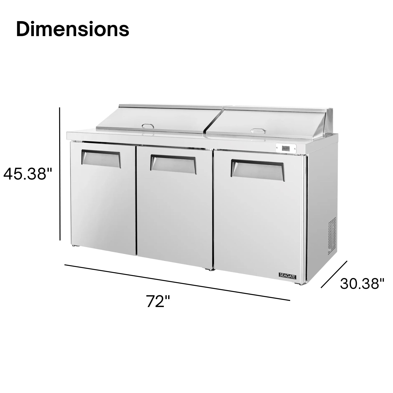 SEAGATE Commercial Products SSP72-18 Refrigerated Counter, Sandwich / Salad Unit