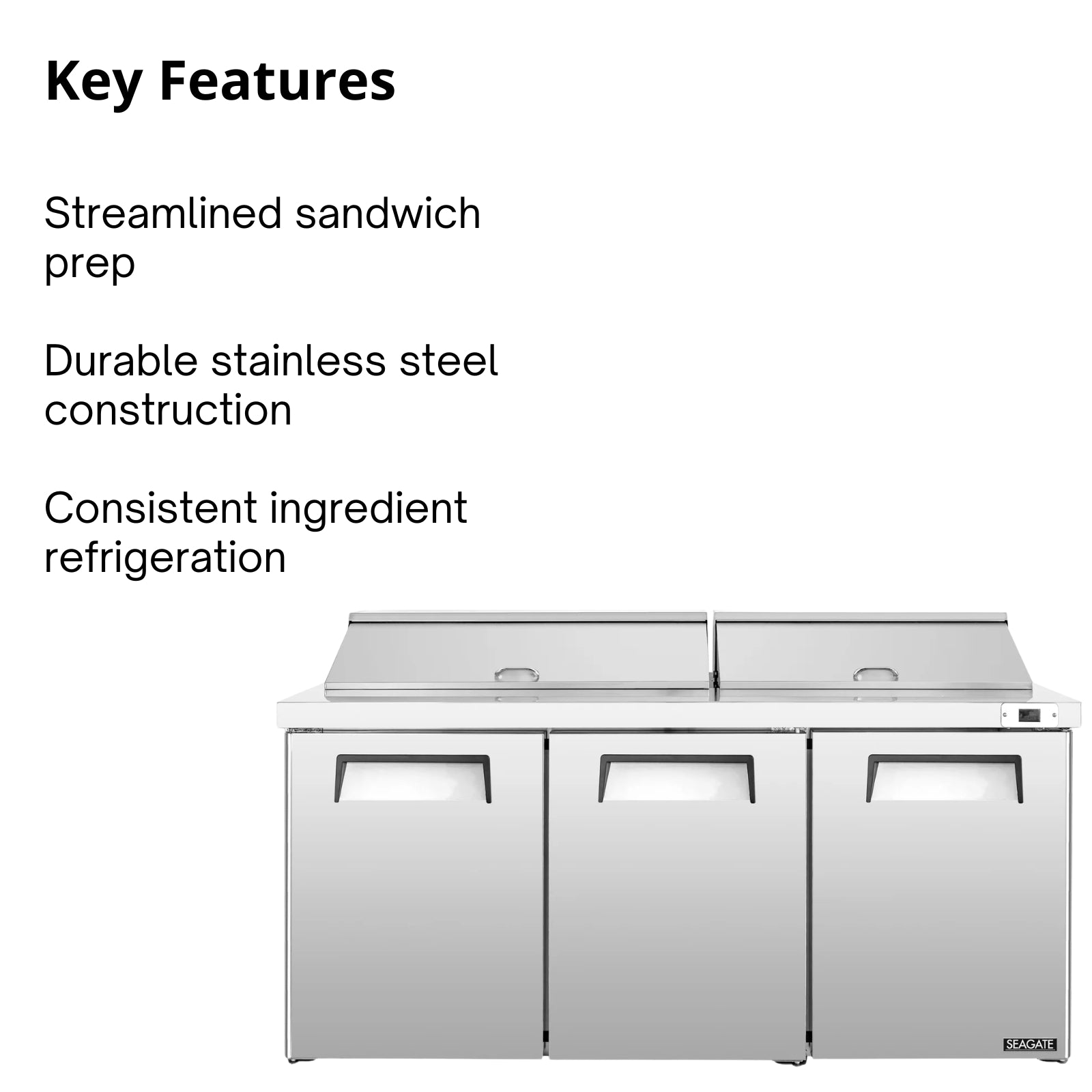 SEAGATE Commercial Products SSP72-18 Refrigerated Counter, Sandwich / Salad Unit