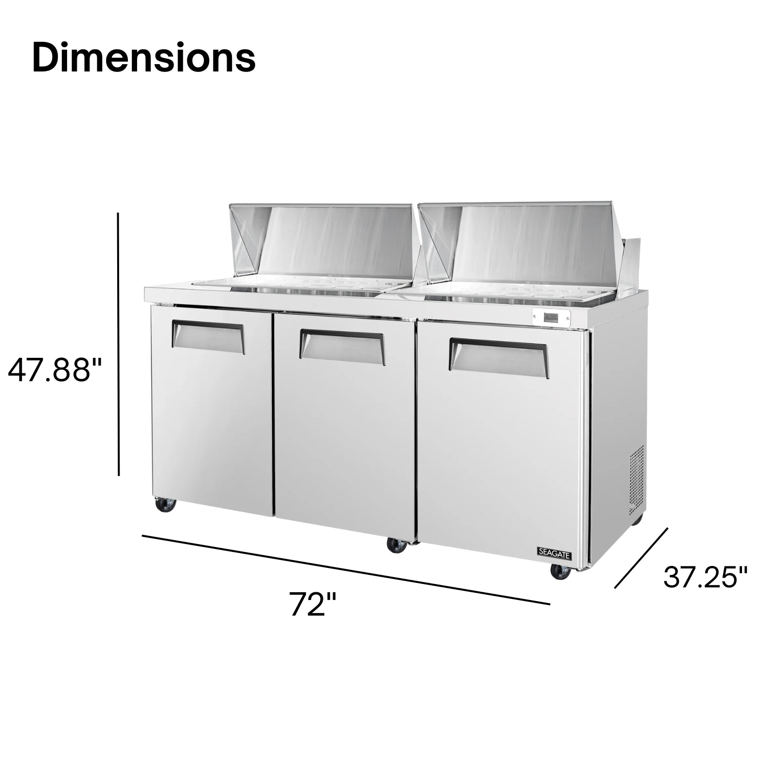 SEAGATE Commercial Products SSP72-30M Refrigerated Counter, Mega Top Sandwich / Salad Unit