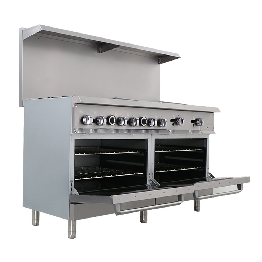 SEAGATE SGR-6B-24MG-60 60" Gas Range w/ 6-Burners, 24" Griddle, 2 Standard Ovens | 306,000 BTU