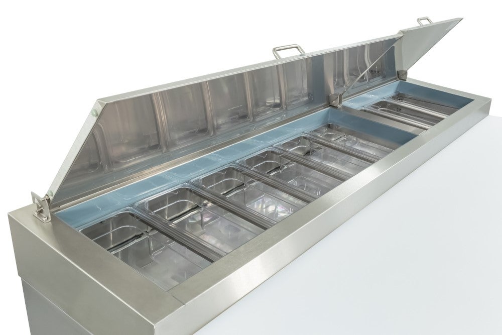 SEAGATE SPP71 71" 2 Door Refrigerated Pizza Prep Table | (9) 1/3 Pan