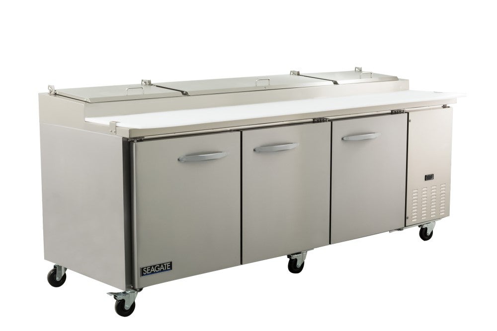 SEAGATE SPP94 3-Door Refrigerated Pizza Prep Table | (12) 1/3 Pan