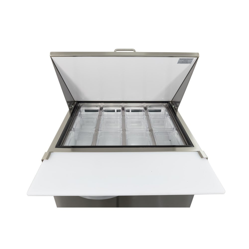 SEAGATE SSP29M 29" 1 Door Mega Top Refrigerated Sandwich Prep Table | (12) 1/6 Pan