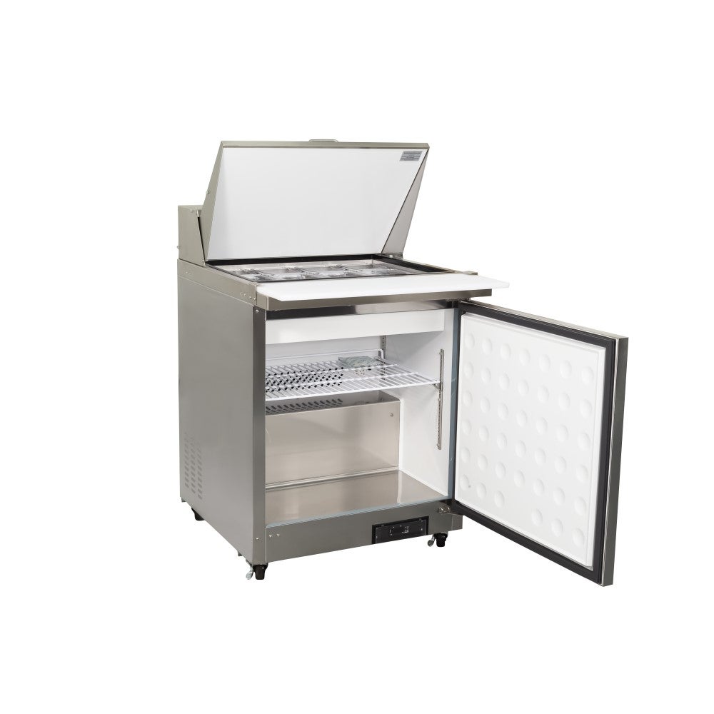 SEAGATE SSP29M 29" 1 Door Mega Top Refrigerated Sandwich Prep Table | (12) 1/6 Pan