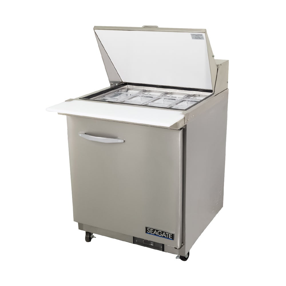 SEAGATE SSP29M 29" 1 Door Mega Top Refrigerated Sandwich Prep Table | (12) 1/6 Pan