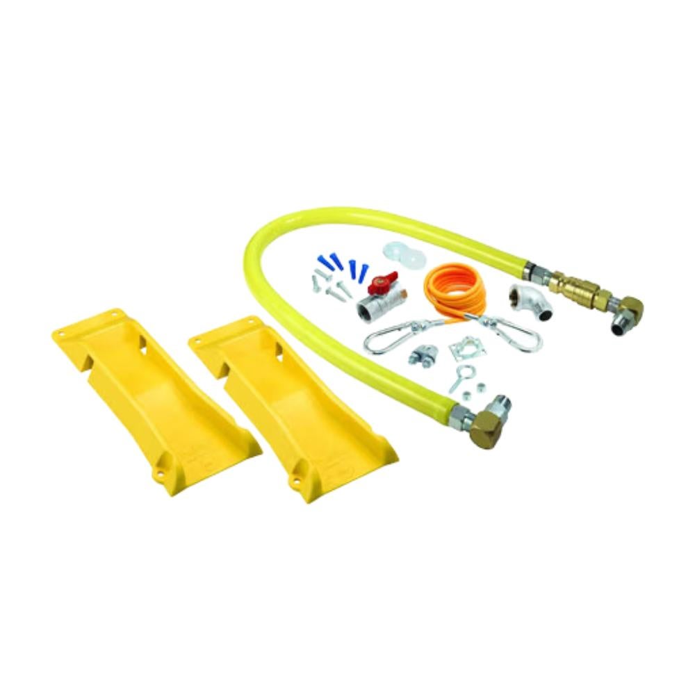 T&S Brass HG-4E-48SK-PS Quick-Disconnect Gas Hose Kit w/ Swivelink Fittings (Closeout)