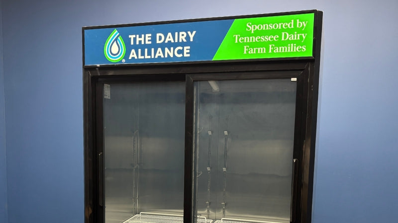 The Dairy Alliance wrap on Atosa merchandiser refrigerator