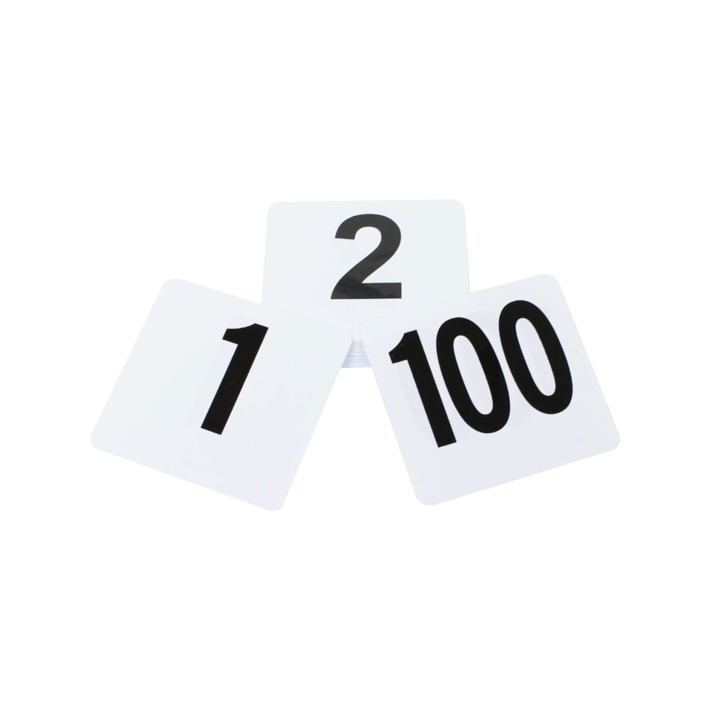 Thunder Group PLTN4100 Plastic Table Number Cards 1-100 (Closeout)