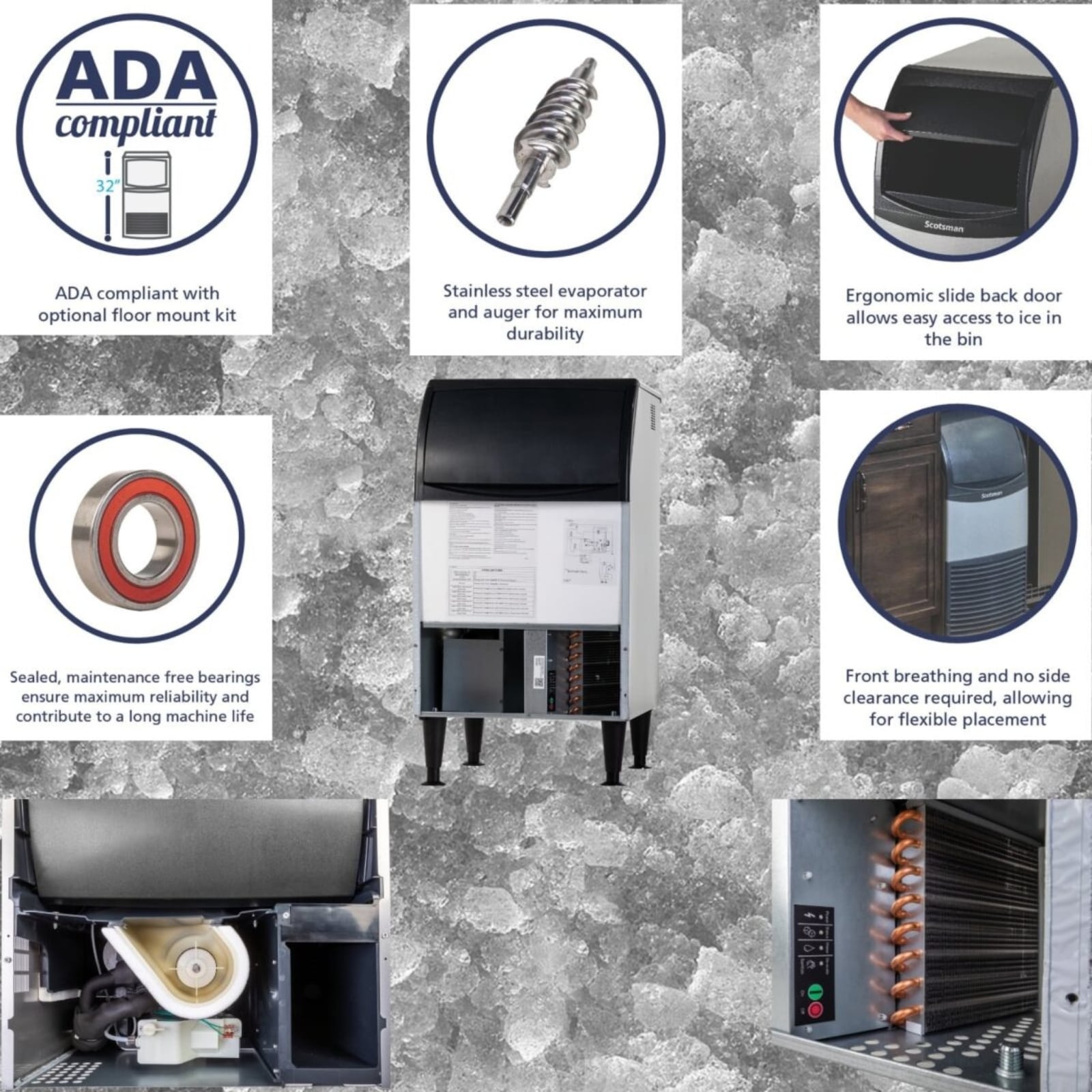 Scotsman UF1415AX-1 Ice Maker with Bin, Flake-Style