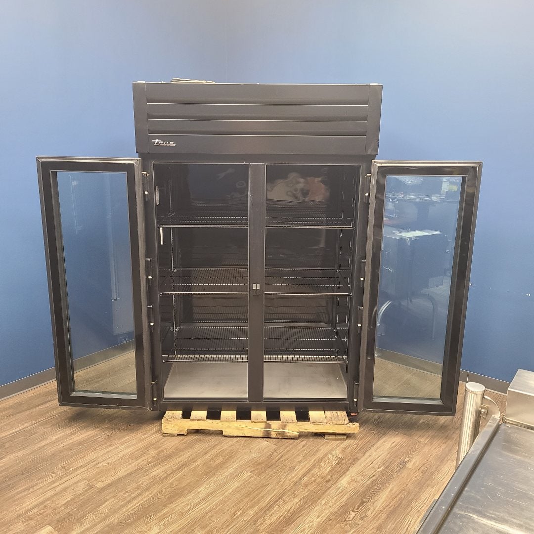 Used True STG2RPTVLD-2G-2S-HC 2 Glass Door Pass-Thru Refrigerator | Stock No. 1022337