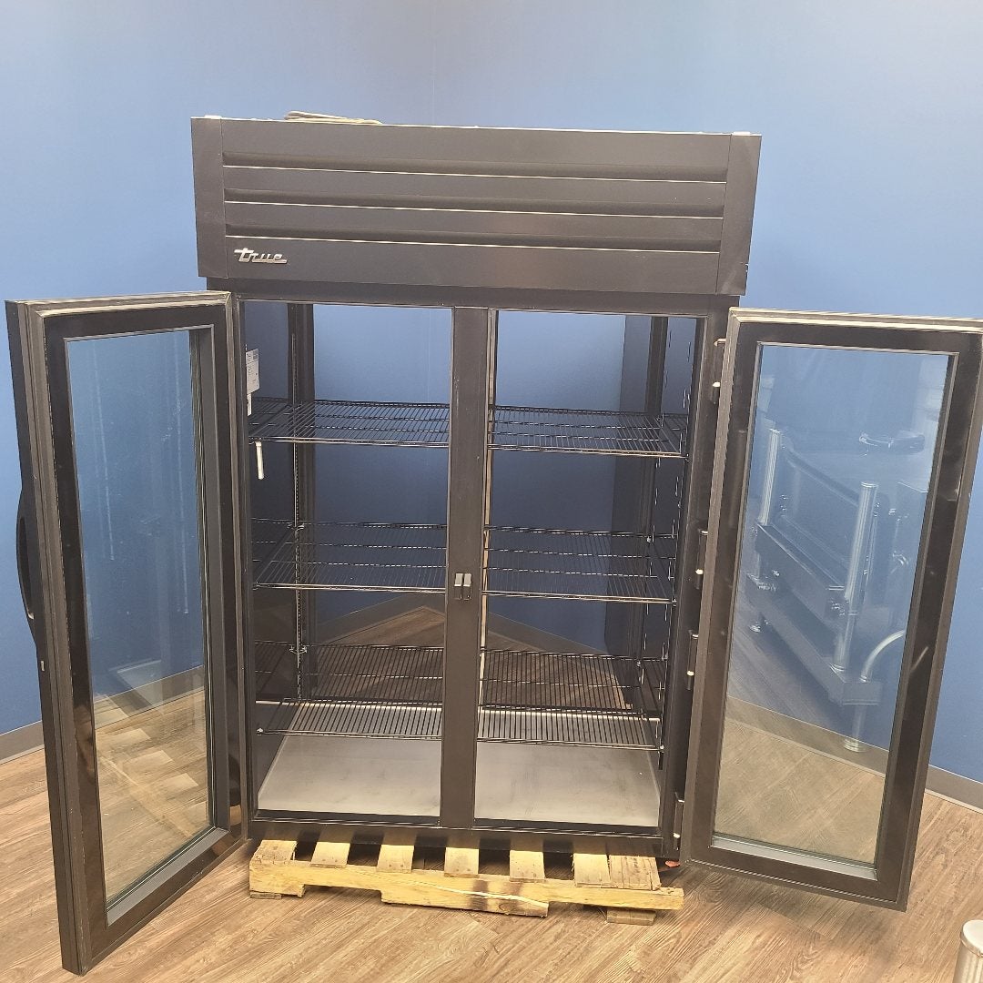 Used True STG2RPTVLD-2G-2S-HC 2 Glass Door Pass-Thru Refrigerator | Stock No. 1022337