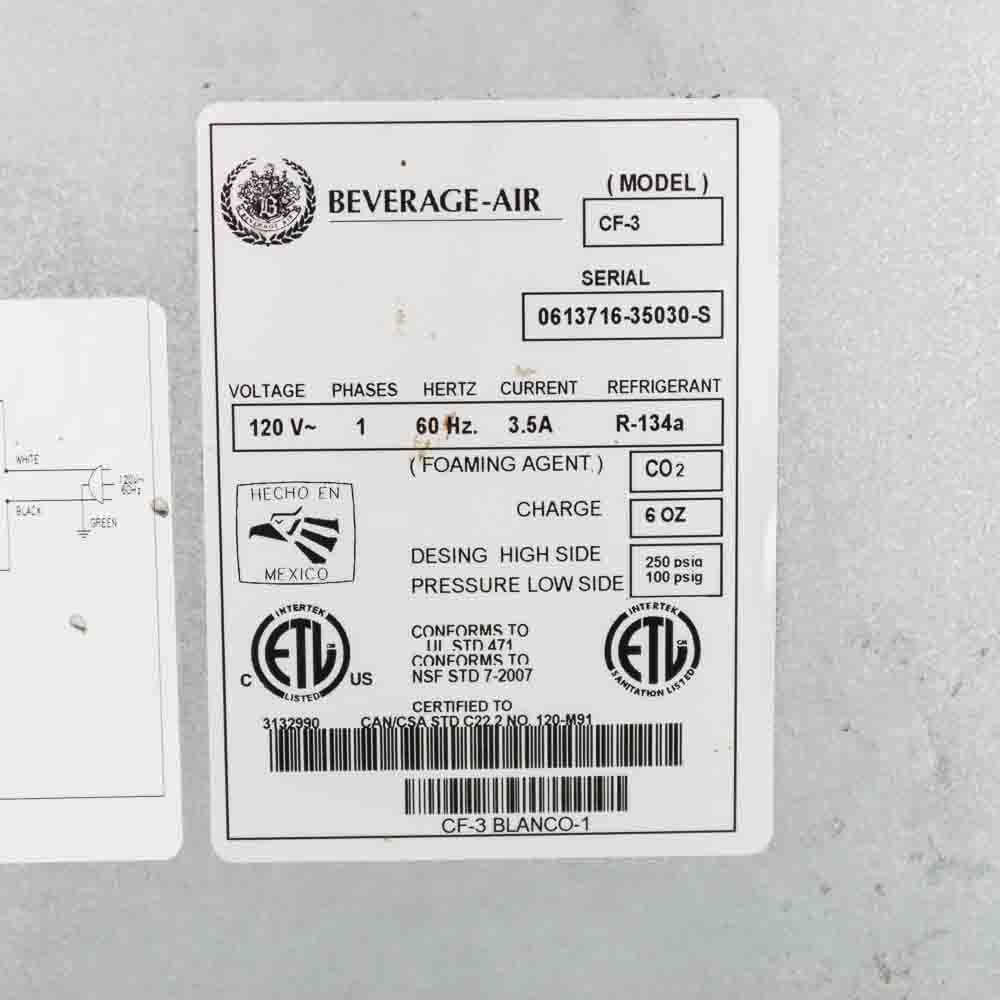 Used Beverage-Air CF3 1 Door Countertop Freezer | Stock No. 777911