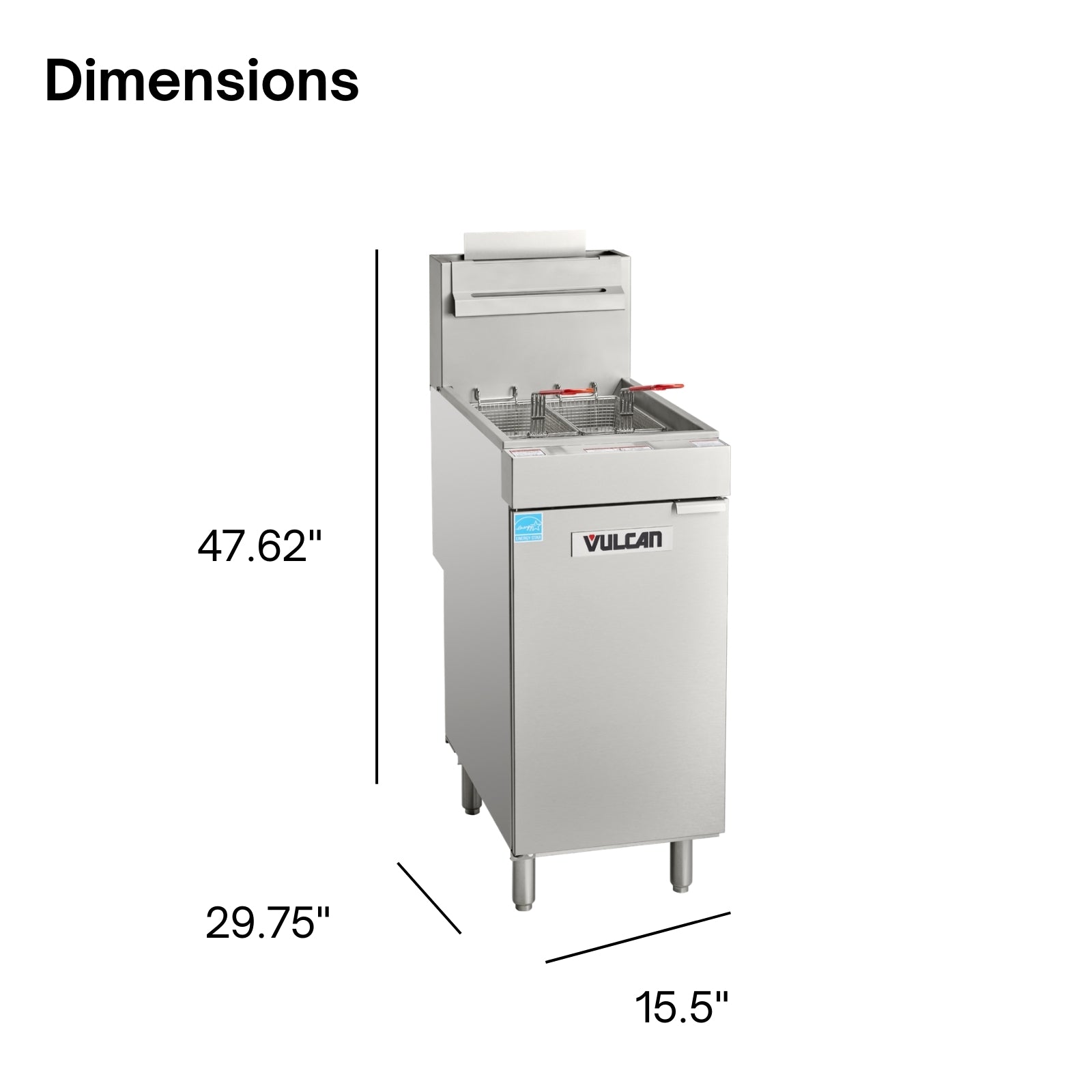 Vulcan 1VEG35M Gas Floor Model Full Pot Fryer