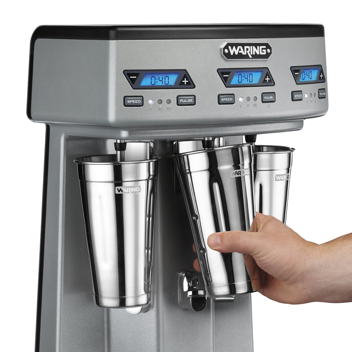 Waring WDM360TX Triple Spindle Countertop Drink Mixer | (3) 1 HP
