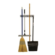 Winco MHH-5 16" Plastic Mop & Broom Rack | 5 Clips, 6 Hooks