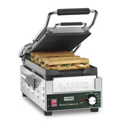 Waring WPG200 7.75" Grooved Cast Iron Sandwich Grill
