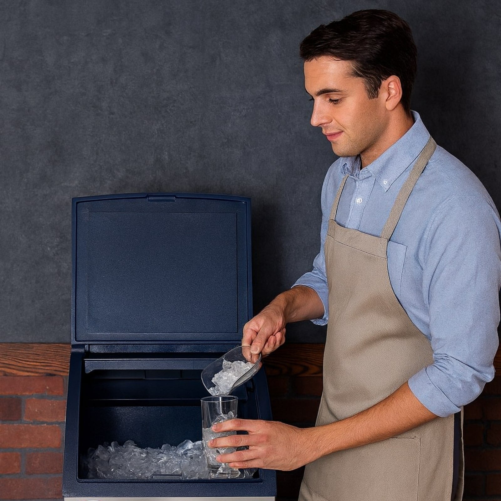 Atosa YR280-AP-161 283 lb. Air Cooled Half-Dice Undercounter Ice Machine w/ 88 lb. Bin