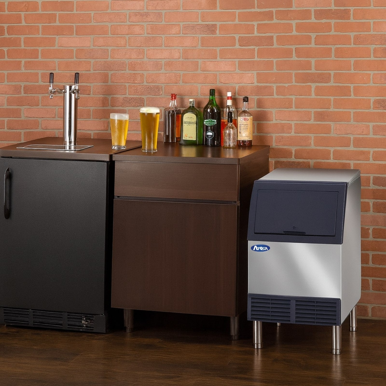 Atosa YR280-AP-161 283 lb. Air Cooled Half-Dice Undercounter Ice Machine w/ 88 lb. Bin